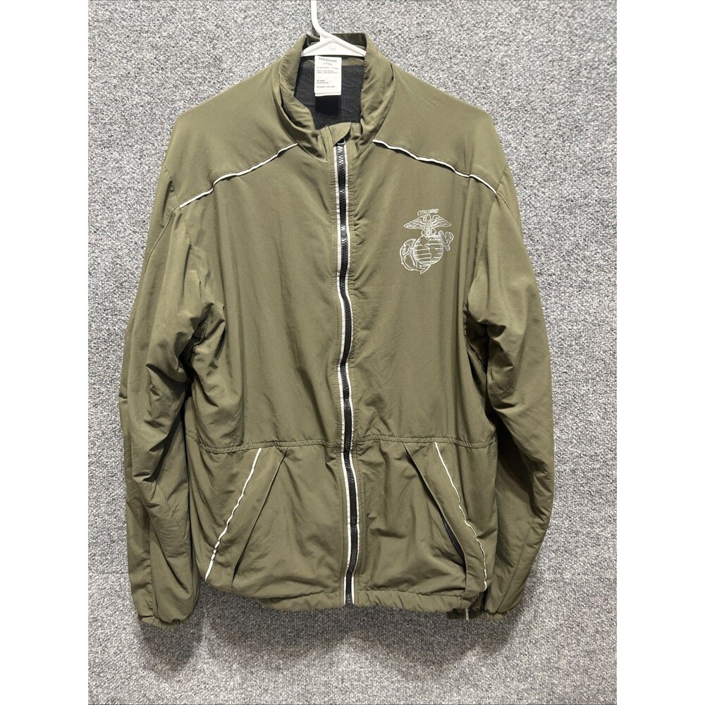 USMC New Balance Jacket Mens Medium Long Green Reflective Marines M485000 USA